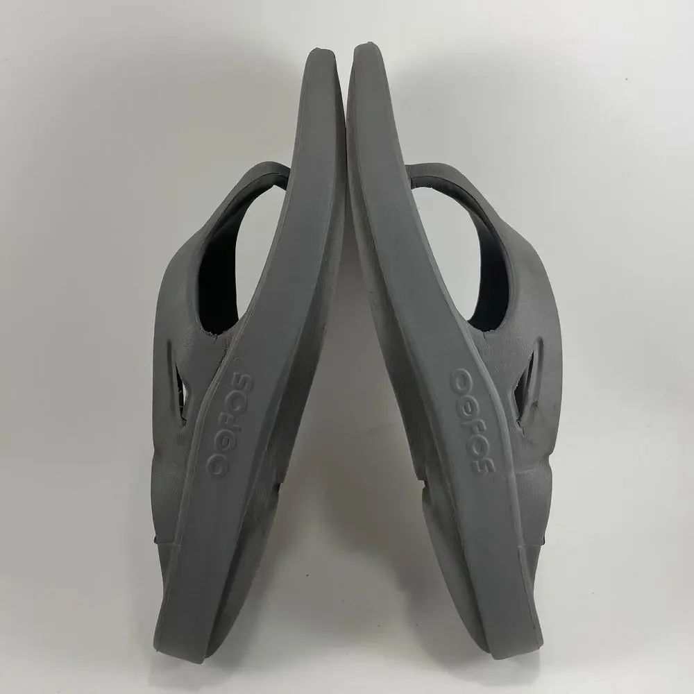 Oofos Ooriginal Flip Flops Mens Size 10 Womens Size 12 Gray Comfort Recovery